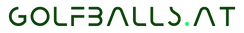 Modern grünes Logo mit dem Schriftzug GOLFBALLS.AT, ideal für Golf Shop und Golfzubehör