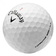 Weißer Golfball mit Callaway-Logo und der Aufschrift Chrome Soft X für Golfspieler