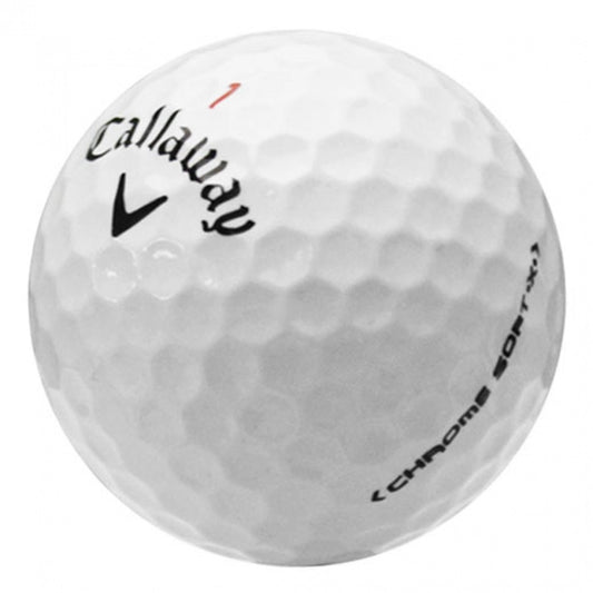 Weißer Golfball mit Callaway-Logo und der Aufschrift Chrome Soft X für Golfspieler