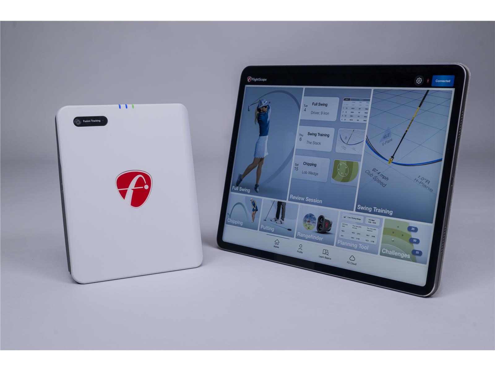 Golf Launch Monitor mit Tablet, Golfsimulator Datenanalyse, Indoor Golf Training
