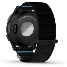Garmin Approach J1 Golfuhr Rückseite mit schwarzem Armband, 43mm Gehäuse