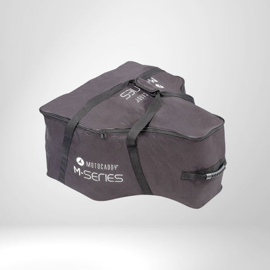 Schwarze Motocaddy M-Series Golftasche mit Reißverschluss und Tragegriffen, Zubehör Golf