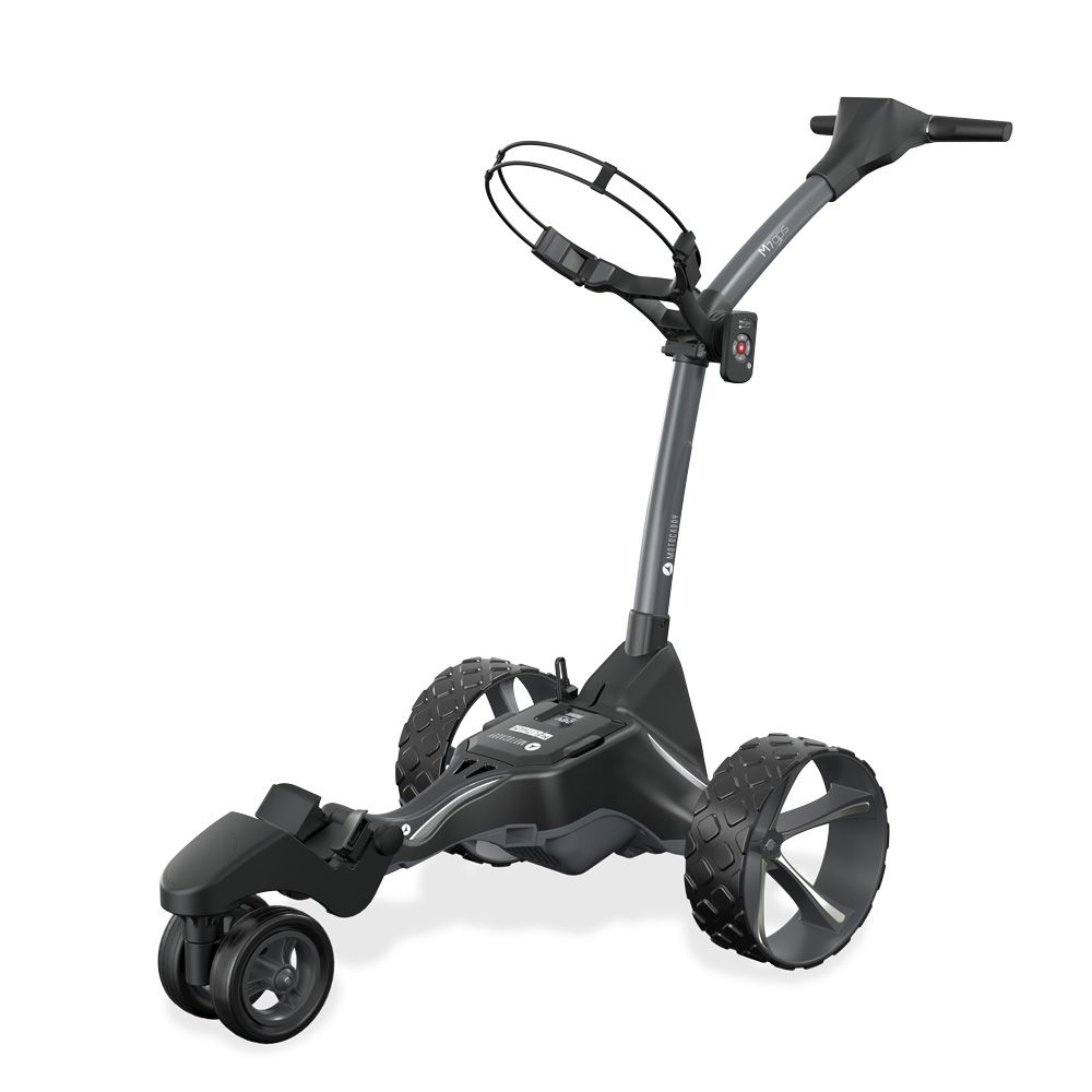 Moderner elektrischer Golf Trolley mit drei Rädern, ideal für Golftasche und Zubehör
