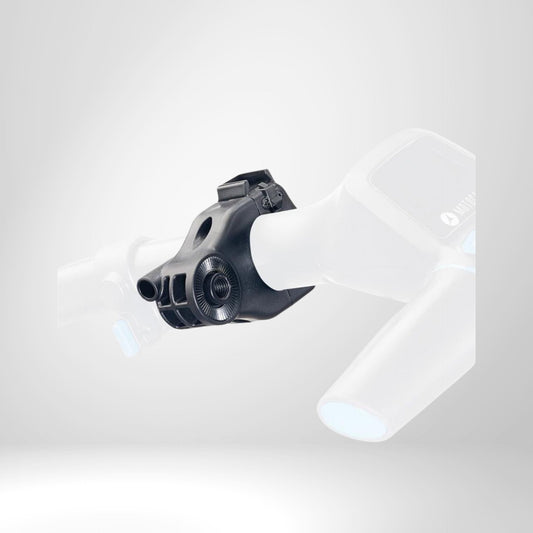 Schwarzes Ersatzteil für Golf E-Trolley, Befestigung am Griff, Nahaufnahme