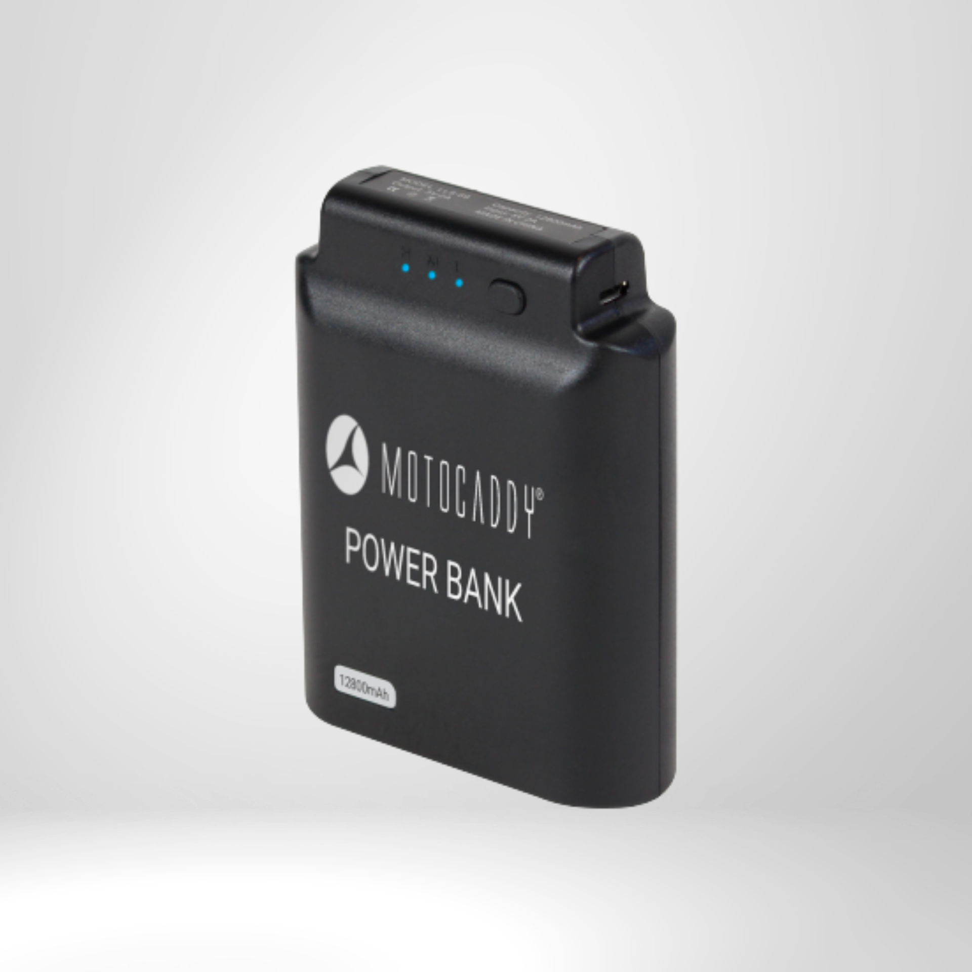 Motocaddy Powerbank 12800mAh, tragbarer Akku für Golfzubehör, Schwarz, mit LED-Anzeige