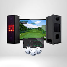 Golf Simulator Bundle mit Launch Monitor, Sensoren, Golfbällen und Bildschirmanzeige