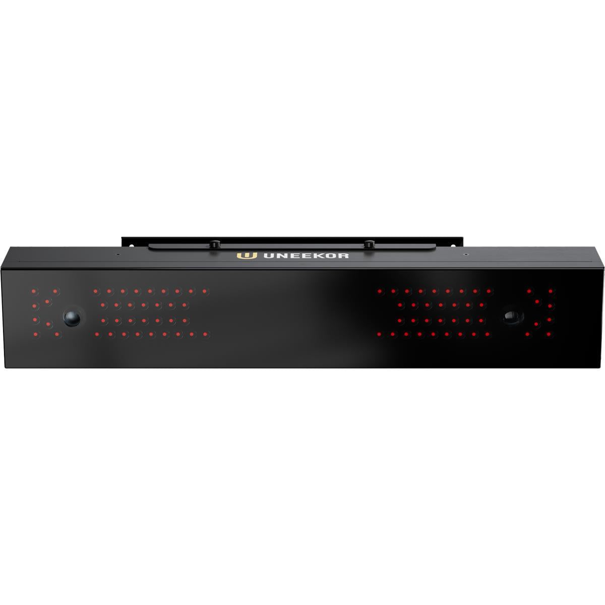 Uneekor Golf Simulator Sensorleiste mit roten LED-Lichtern, schwarz, Frontalansicht