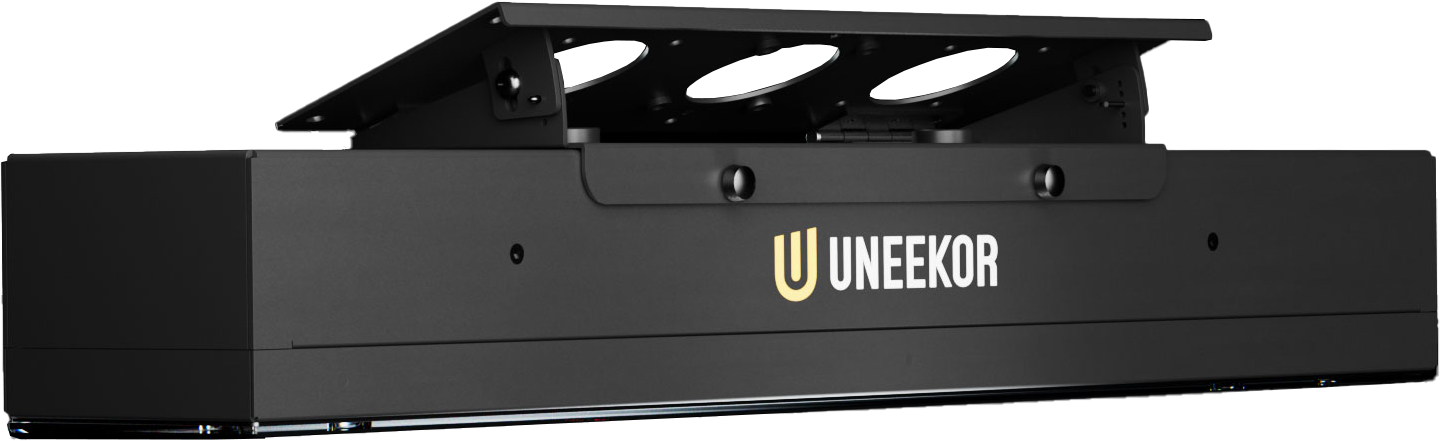 Uneekor Golf Simulator Messgerät, rechte Seitenansicht, schwarz, Indoor Golf Zubehör