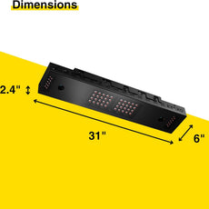 Golf Simulator Sensorleiste, schwarz, Maße 31x6x2,4 Zoll, mit LED-Sensoren für Indoor Golf.