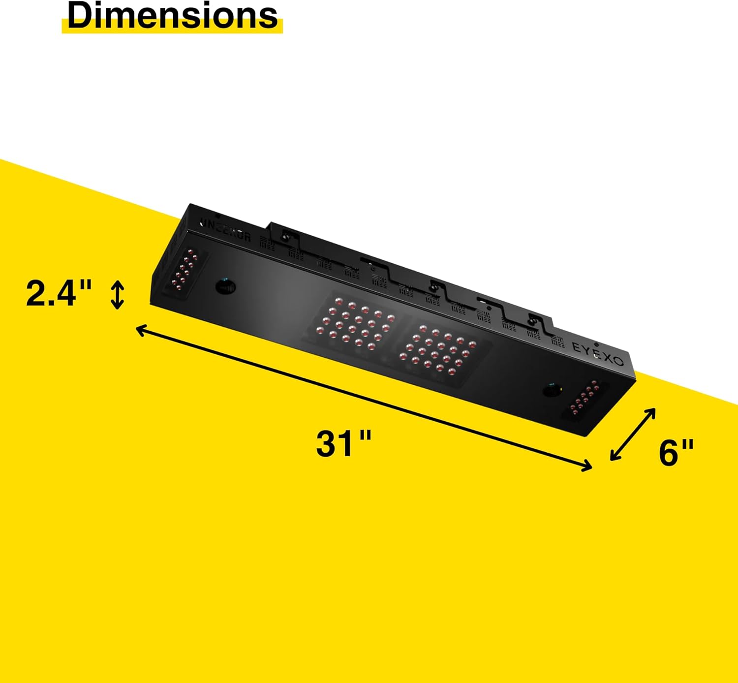 Golf Simulator Sensorleiste, schwarz, Maße 31x6x2,4 Zoll, mit LED-Sensoren für Indoor Golf.