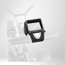 Golf Trolley Display mit GPS-Navigation, angebracht am Lenker, Nahaufnahme
