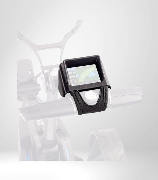 Golf Trolley Display mit GPS-Navigation, angebracht am Lenker, Nahaufnahme
