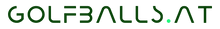 Modern grünes Logo mit dem Schriftzug GOLFBALLS.AT, ideal für Golf Shop und Golfzubehör