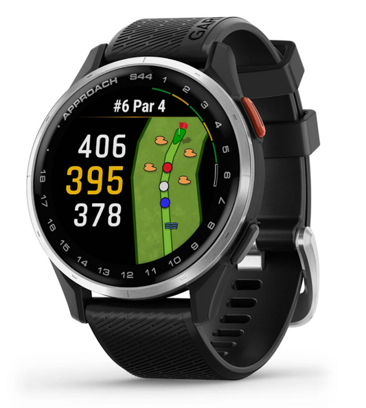 Golf GPS Uhr mit Platzansicht, Entfernungsanzeigen und schwarzem Armband für Golfer