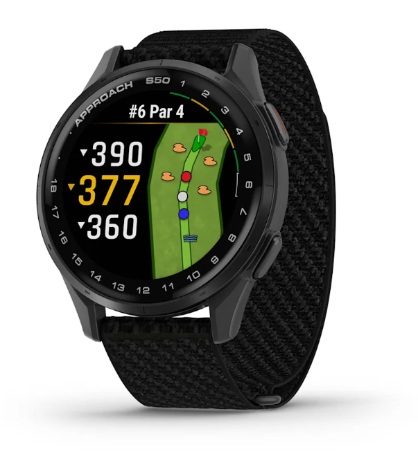 Golf GPS Uhr mit Golfplatzkarte und Entfernungsanzeige, schwarzes Armband, Golf Zubehör