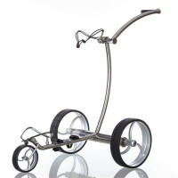 Trend Golf E-Trolley streaker - Lithium, mit aktiver Bergabfahrbremse Edelstahl poliert S / gerade Version Grün