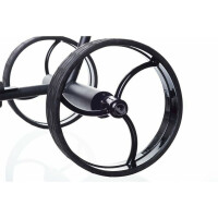 Trend Golf E-Trolley streaker - Lithium, mit aktiver Bergabfahrbremse Edelstahl poliert gebogene Version Orange