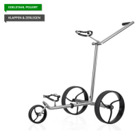 GALAXY Edelstahl Elektro Golf Trolley - Lithium mit Zubehör