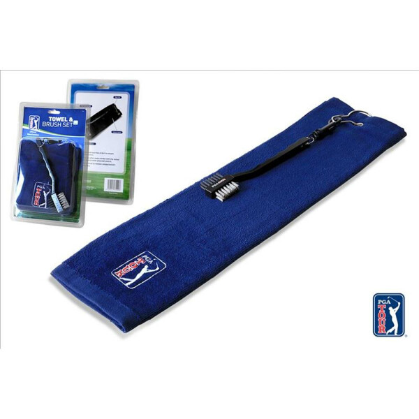 PGA TOUR Golf Towel and Club Brush Set